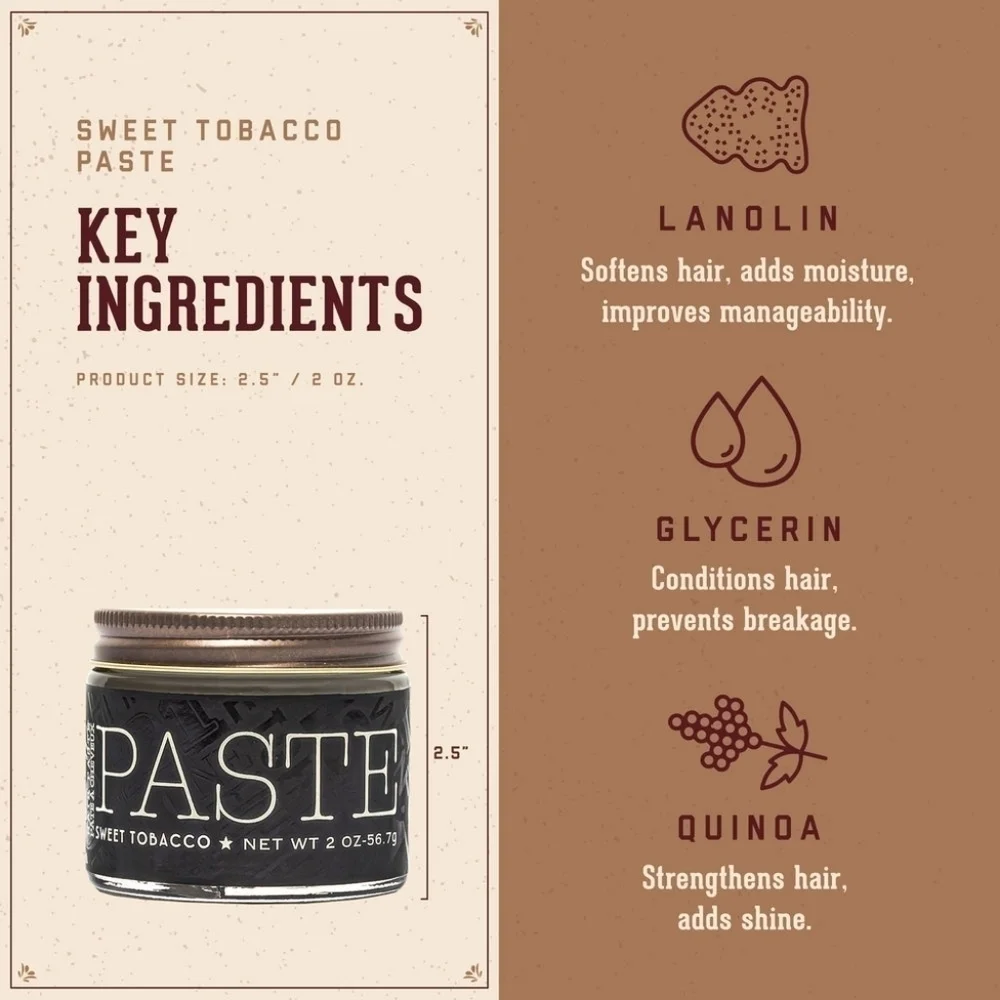 18.21 Man Made Hair Styling Paste Sweet Tobacco 2 oz